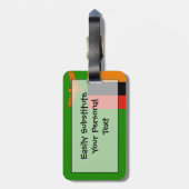 ザンビア簡単ID (個人)国旗 ラゲッジタグ (裏面縦)