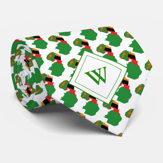 ザンビア聖なる書物、 経典モノグラム国旗 ネクタイ (ロール)