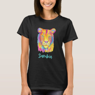 ザンビア アフリカのライオン 野生生物と自然 Tシャツ