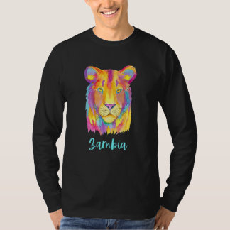 ザンビア アフリカ ライオン 自然保護 Tシャツ