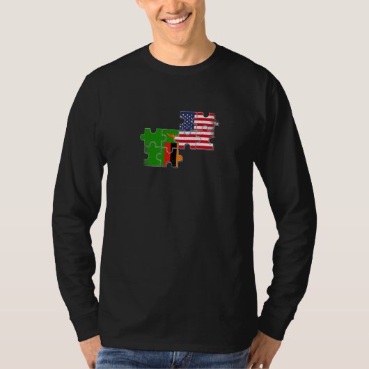 ザンビア アメリカ ザンビア系アメリカ人 アメリカ国旗   Tシャツ (正面)