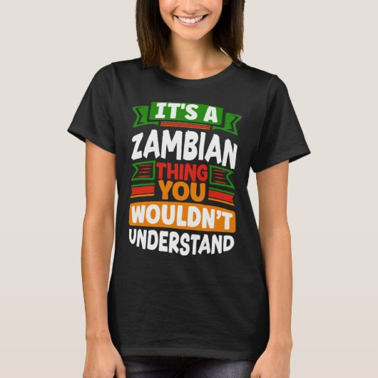 ザンビア ザンビア国旗 ザンビアのもの Tシャツ (正面)