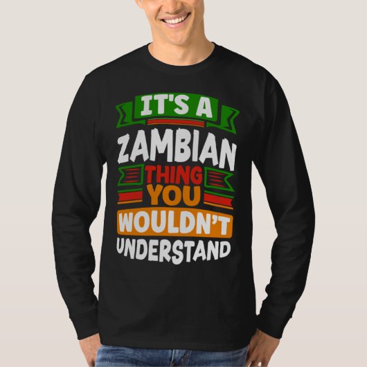 ザンビア ザンビア国旗 ザンビアのもの Tシャツ (正面)