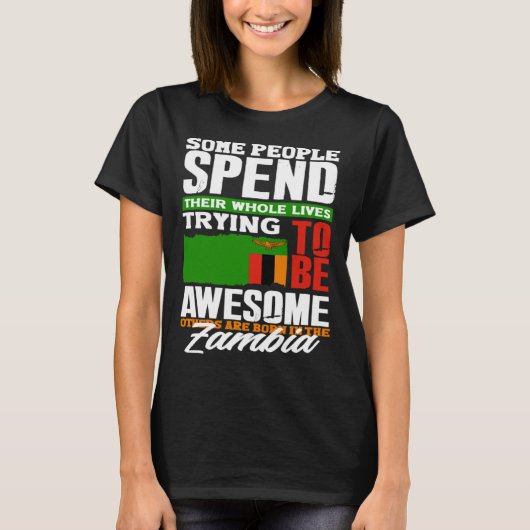 ザンビア ザンビア国旗 引用 Tシャツ (正面)
