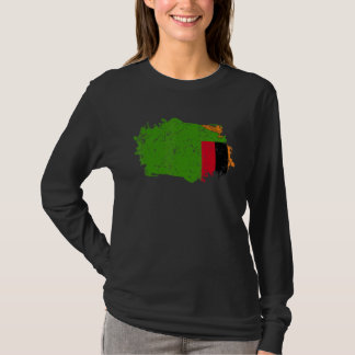 ザンビア フラグ グランジ 国旗 ザンビア Tシャツ