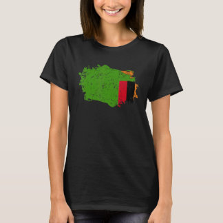 ザンビア フラグ グランジ 国旗 ザンビア Tシャツ