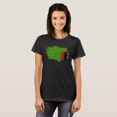 ザンビア フラグ グランジ 国旗 ザンビア Tシャツ (正面フル)