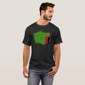 ザンビア フラグ グランジ 国旗 ザンビア Tシャツ (正面フル)