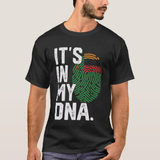 ザンビア ルーツ 国旗 指紋 グラフィック 愛国的 Tシャツ