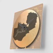 ザンビアxアフリカ スクエア壁時計 (傾斜)