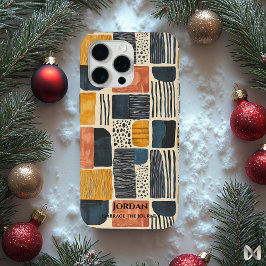 ザンビモダンアろうけつ染め-自然抽象芸術パターン iPhone 15 PRO MAXケース