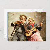 ザンピギ - 甘い音楽, ヴィンテージ絵画 ポストカード (正面/裏面)