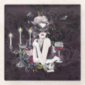 ザヴァンパイレス | Moody Gothic Vampy Glam 淡い色の Skin ガラスコースター (正面)