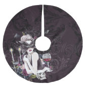 ザヴァンパイレス | Moody Gothic Vampy Glam 淡い色の Skin ブラッシュドポリエステルツリースカート (正面)