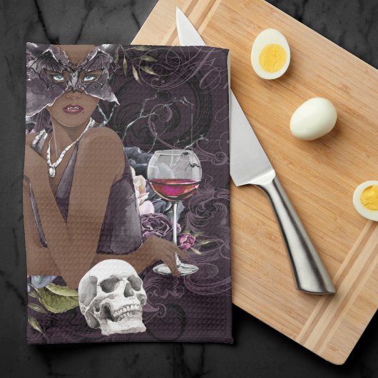 ザヴァンパイレス | Moody Gothic Vampy Glam Dark Skin キッチンタオル