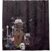 ザヴァンパイレス | Moody Gothic Vampy Glam Dark Skin シャワーカーテン (正面)