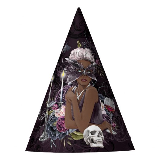 ザヴァンパイレス | Moody Gothic Vampy Glam Dark Skin パーティーハット (正面)