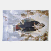 ザヴァージンとエンジェルズバイウィリアム・ブーゲロー キッチンタオル (横)