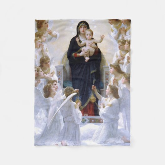 ザヴァージンとエンジェルズバイウィリアム・ブーゲロー フリースブランケット (正面)