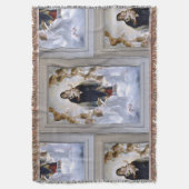 ザヴァージンwith Angels by William Adolphe Bouguere スローブランケット (正面縦)