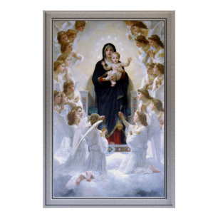ザヴァージンwith Angels by William Adolphe Bouguere ポスター