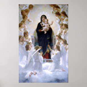 ザヴァージンwith Angels by William Adolphe Bouguere ポスター
