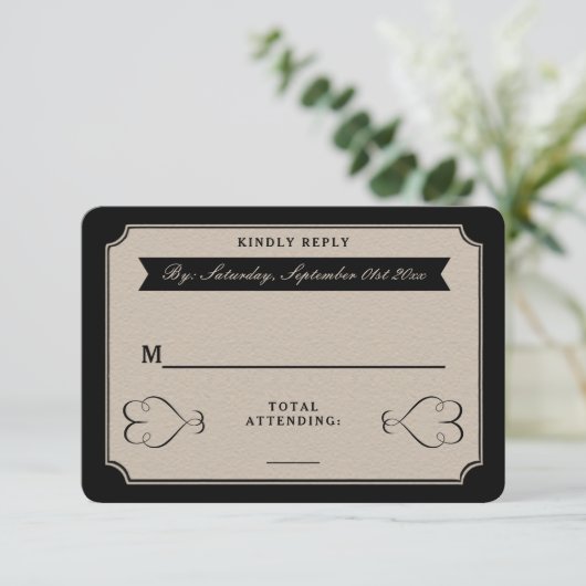 ザヴィンテージウェディングコレクションRSVPカード 出欠カード (スタンド正面)