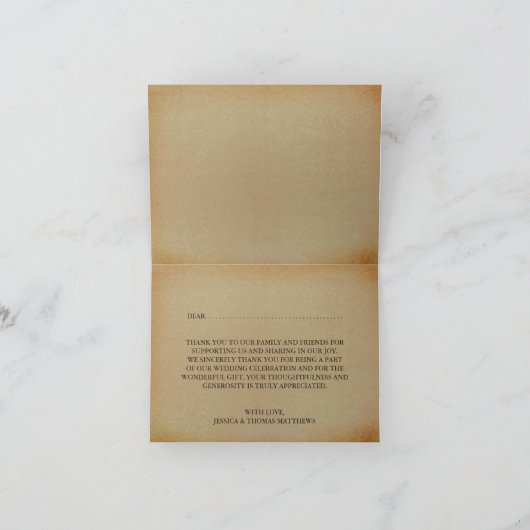 ザヴィンテージオールドオーク結婚ツリーズコレクション サンキューカード (内部)