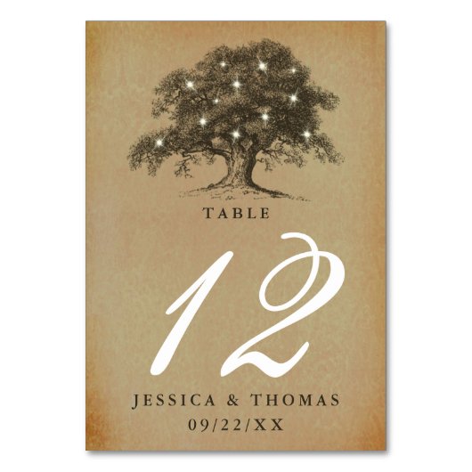ザヴィンテージオールドオーク結婚ツリーズコレクション テーブルナンバー (裏面)