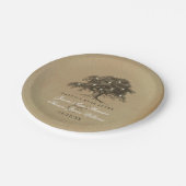 ザヴィンテージオールドオーク結婚ツリーズコレクション ペーパープレート (アングル)