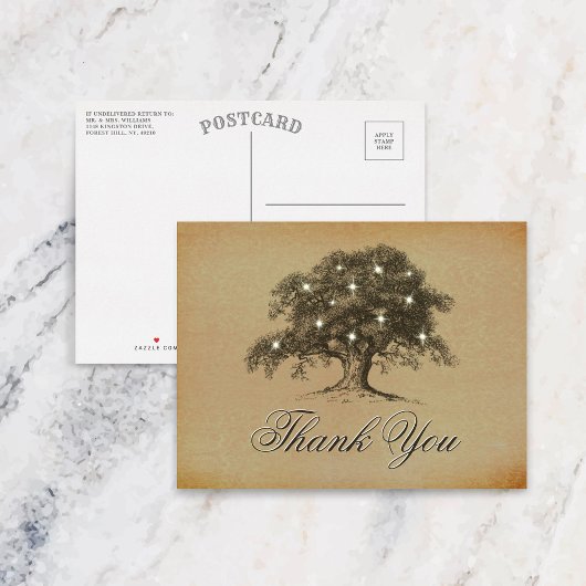 ザヴィンテージオールドオーク結婚ツリーズコレクション ポストカード