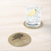 ザヴィンテージオールドオーク結婚ツリーズコレクション ラウンドペーパーコースター (インサイチュ)