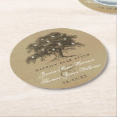 ザヴィンテージオールドオーク結婚ツリーズコレクション ラウンドペーパーコースター (アングル)