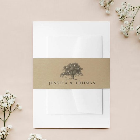 ザヴィンテージオールドオーク結婚ツリーズコレクション 招待状ベリーバンド