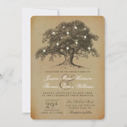 ザヴィンテージオールドオーク結婚ツリーズコレクション 招待状 (正面)