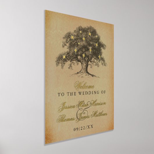 ザヴィンテージオールドオーク結婚ツリーズコレク実在ション 箔ポスター (レイダウン)