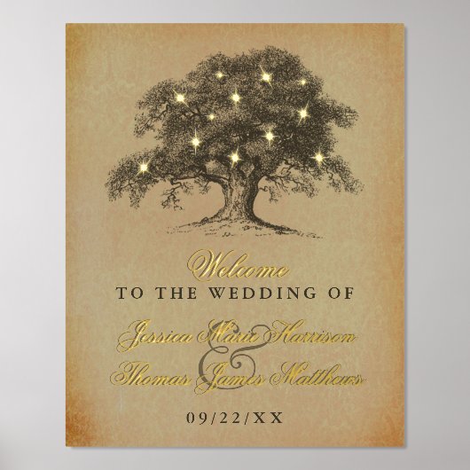 ザヴィンテージオールドオーク結婚ツリーズコレク実在ション 箔ポスター (正面)