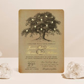 ザヴィンテージオールドオーク結婚ツリーズコレク実在ション 箔招待状