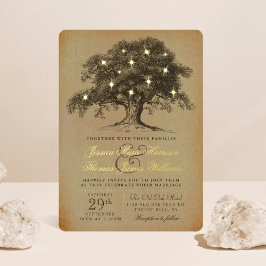 ザヴィンテージオールドオーク結婚ツリーズコレク実在ション 箔招待状