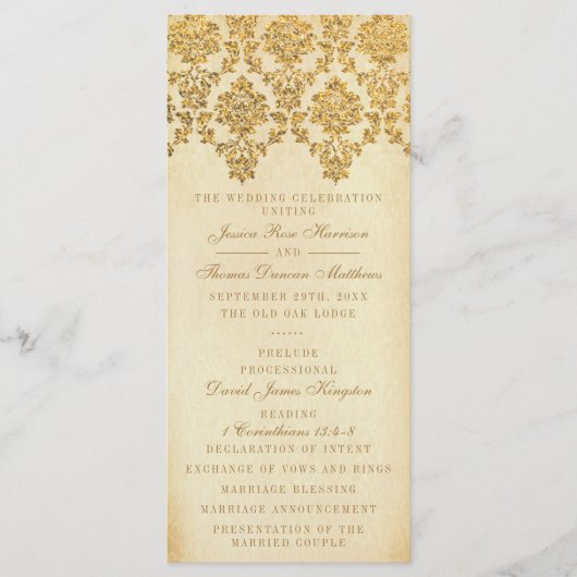 ザヴィンテージグラム金ゴールドダマスクウェディングコレクション プログラム (正面)