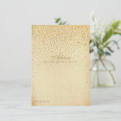ザヴィンテージグラム金ゴールド結婚紙吹雪コレクション アドバイスカード (スタンド正面)