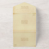 ザヴィンテージグラム金ゴールド結婚紙吹雪コレクション オールインワン招待状 (外側)