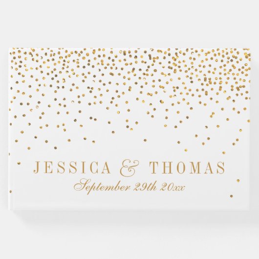 ザヴィンテージグラム金ゴールド結婚紙吹雪コレクション ゲストブック (正面)