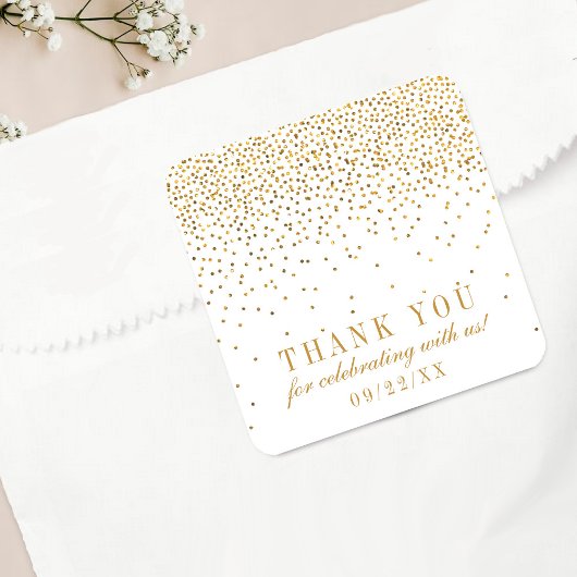 ザヴィンテージグラム金ゴールド結婚紙吹雪コレクション スクエアシール