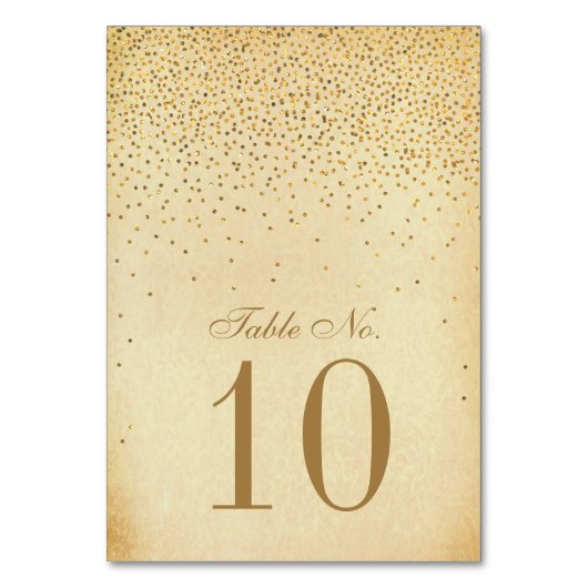 ザヴィンテージグラム金ゴールド結婚紙吹雪コレクション テーブルナンバー (正面)