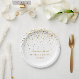 ザヴィンテージグラム金ゴールド結婚紙吹雪コレクション ペーパープレート