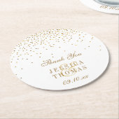 ザヴィンテージグラム金ゴールド結婚紙吹雪コレクション ラウンドペーパーコースター (アングル)