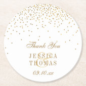 ザヴィンテージグラム金ゴールド結婚紙吹雪コレクション ラウンドペーパーコースター (正面)