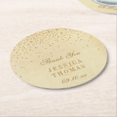 ザヴィンテージグラム金ゴールド結婚紙吹雪コレクション ラウンドペーパーコースター (アングル)