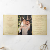 ザヴィンテージグラム金ゴールド結婚紙吹雪コレクション 三つ折りプログラム (内部)